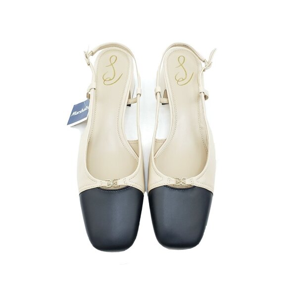 Sam Edelman Tarra Slingback Pumps Womens Beige Black Cap Toe Heels Size 11 - Picture 10 of 10